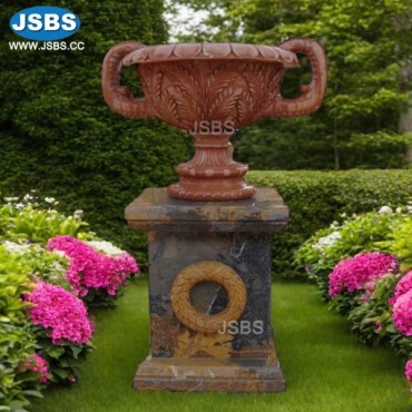 Colorful Marble Planter With Pedestal, JS-P013